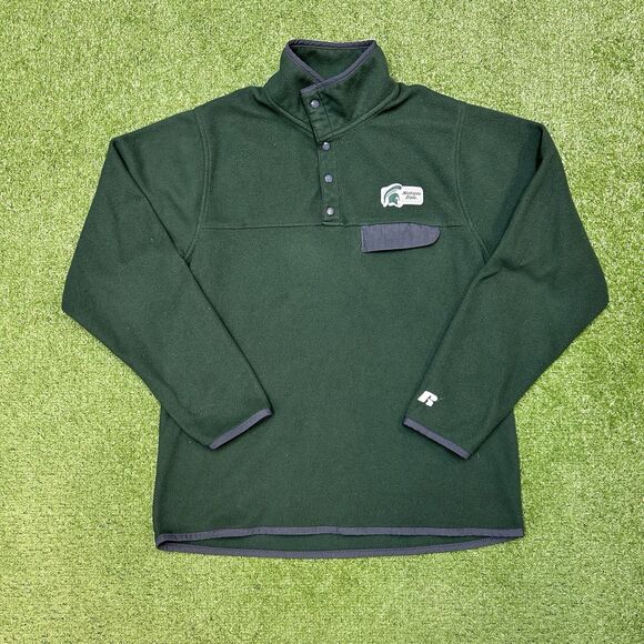 Vintage Michigan State Spartans Quarter- Snap Sweatshirt - Size Medium - Picture 1 of 6